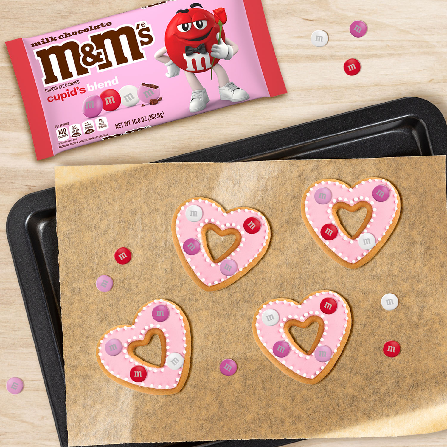 M&M's Valentines Day Milk Chocolate Candy, Cupid's Mix - 10 oz 